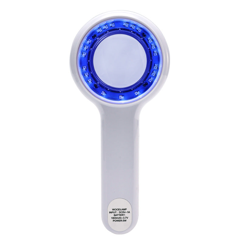 Handheld UV Wood's Lamp Skin Analyzer - Rechargeable Cold Light Magnifying Inspection Device